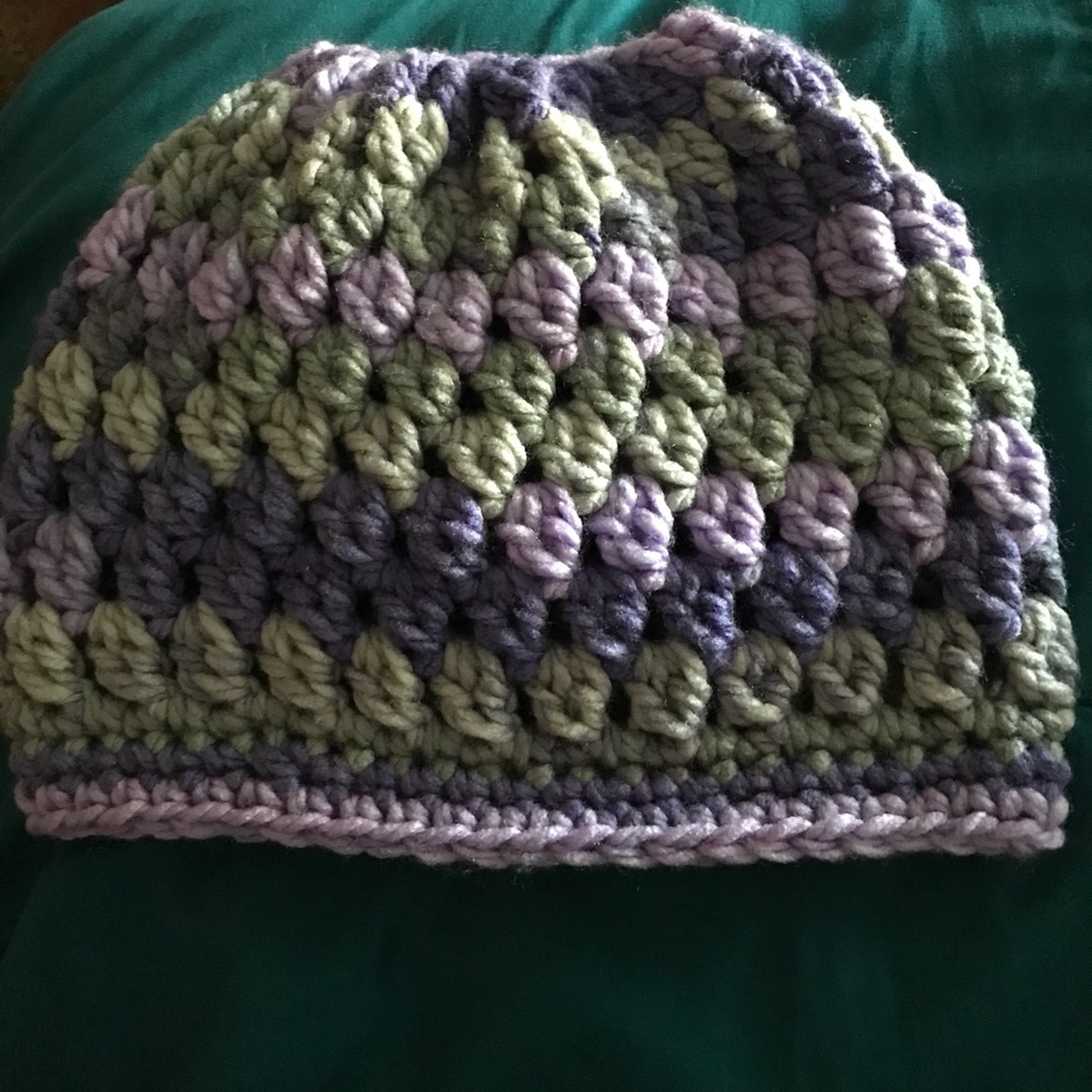 Crochet messy bun hat